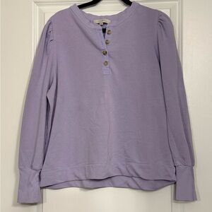 LOFT Sweet Lavender Henley Sweatshirt